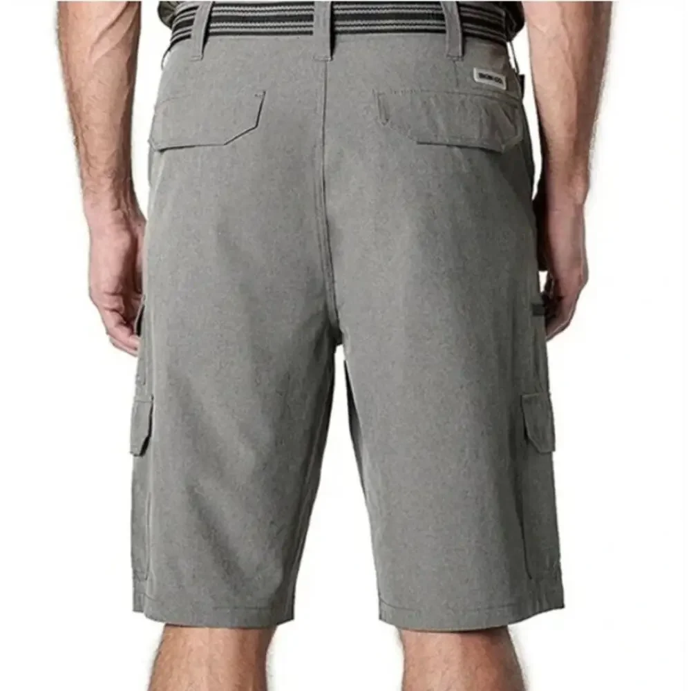 Iron Co. Men's Gray Belted Stretch Performance Hybrid Cargo 38W